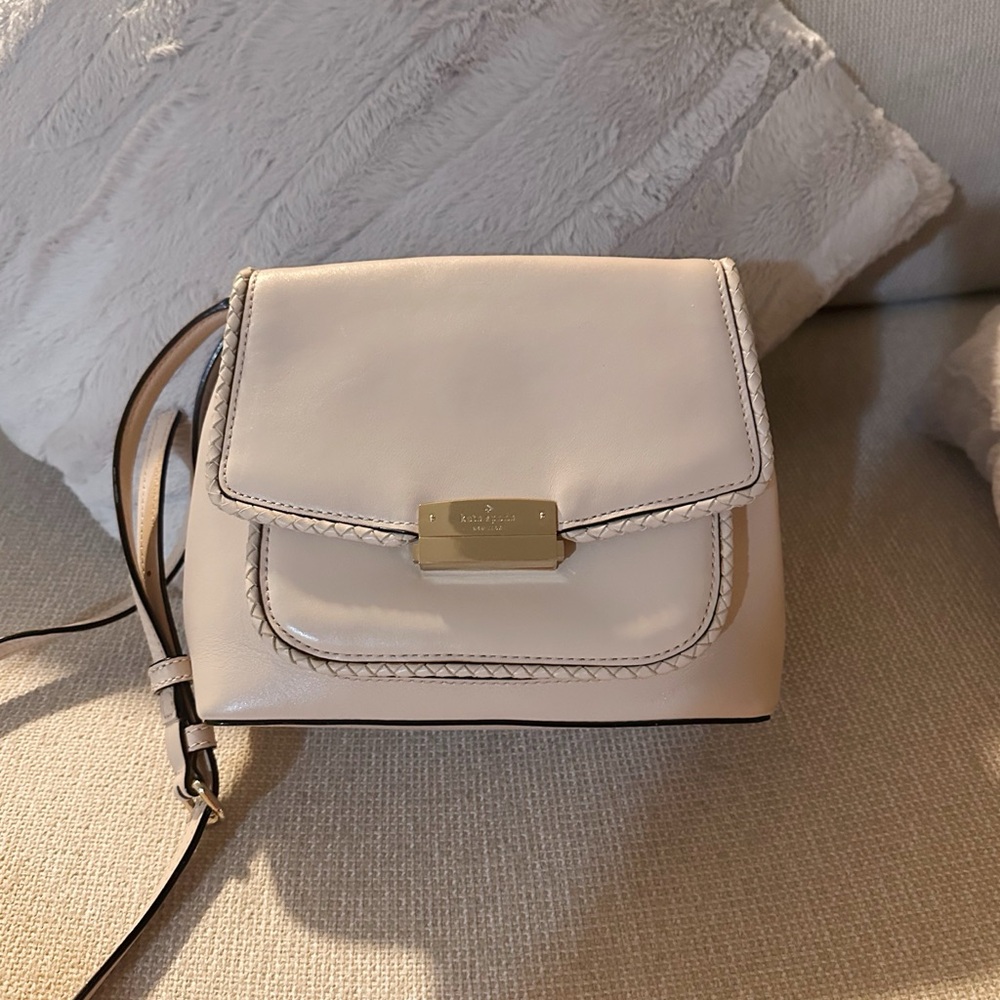 Kate Spade New York  Cream Crossbody Bag Braided Edge Detail